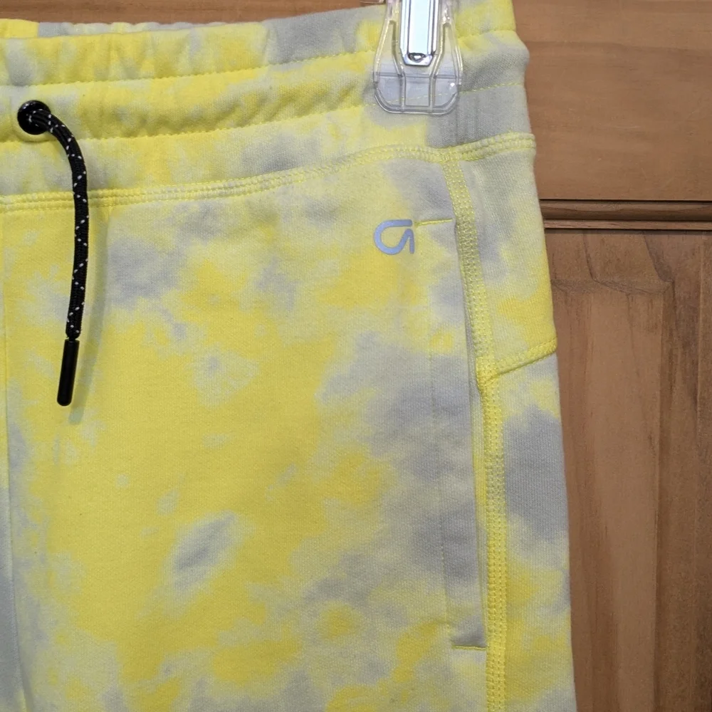 Gap Fit Tech Pants Leggings Girls XXL 2XL Yellow Tie Dye Pockets Yoga Workout